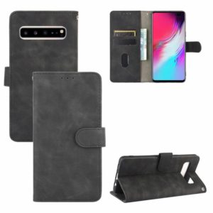 For Samsung Galaxy S10 5G Solid Color Skin Feel Magnetic Buckle Horizontal Flip Calf Texture PU Leather Case with Holder & Card Slots & Wallet(Black) (OEM)
