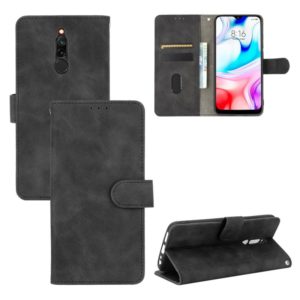 For Xiaomi Redmi 8 Solid Color Skin Feel Magnetic Buckle Horizontal Flip Calf Texture PU Leather Case with Holder & Card Slots & Wallet(Black) (OEM)