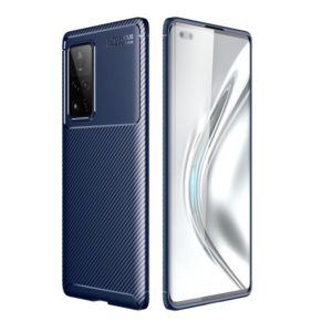 For Huawei Honor V40 Carbon Fiber Texture Shockproof TPU Case(Blue) (OEM)