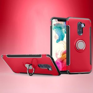 Anti-fall Car Magnetic Case with 360 Degree Rotating Armor Ring for Xiaomi Pocophone F1(Red) (OEM)
