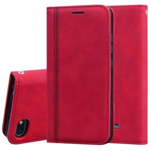 For Xiaomi Redmi 6A Frosted Business Magnetic Horizontal Flip PU Leather Case with Holder & Card Slot & Lanyard(Red) (OEM)