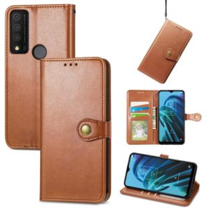 For TCL 30 XE 5G Retro Solid Color Buckle Leather Phone Case(Brown) (OEM)