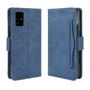 For Galaxy S20+ Wallet Style Skin Feel Calf Pattern Leather Case with Separate Card Slot(Blue) (OEM)