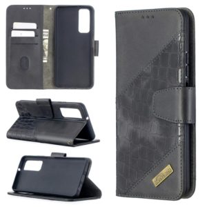 For Huawei P smart 2021 / Y7a Matching Color Crocodile Texture Horizontal Flip PU Leather Case with Wallet & Holder & Card Slots(Black) (OEM)