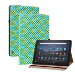 For Amazon Kindle Fire HD10 2021/HD10 Plus 2021 Color Weave Smart Leather Tablet Case(Green) (OEM)