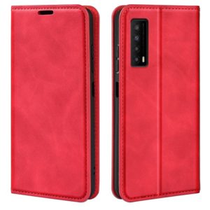 For TCL Stylus 5G Retro-skin Magnetic Suction Leather Phone Case(Red) (OEM)