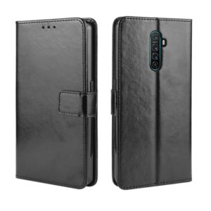 For Oppo Reno Ace Retro Crazy Horse Texture Horizontal Flip Leather Case with Holder & Card Slots & Photo Frame(Black) (OEM)
