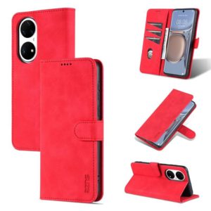 For Huawei P50 AZNS Skin Feel Calf Texture Horizontal Flip Leather Case with Card Slots & Holder & Wallet(Red) (AZNS) (OEM)