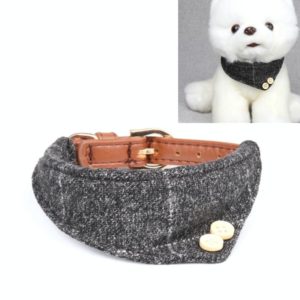 Dog Collars Pet PU Triangle Collars, Specification: 1.5x47cm(Gray) (OEM)