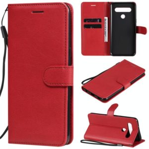 For LG K61 Solid Color Horizontal Flip Protective Leather Case with Holder & Card Slots & Wallet & Photo Frame & Lanyard(Red) (OEM)