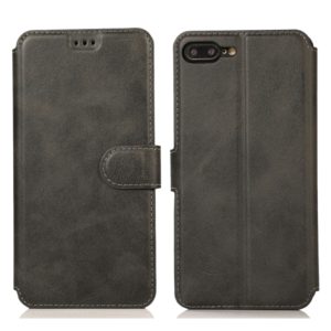 For iPhone 7 Plus / 8 Plus Calf Texture Magnetic Buckle Horizontal Flip Leather Case with Holder & Card Slots & Wallet & Photo Frame(Black) (OEM)
