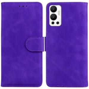 For Infinix Hot 12 Skin Feel Pure Color Flip Leather Phone Case(Purple) (OEM)
