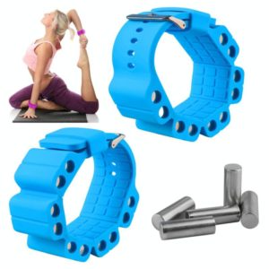 A Pair Outdoor Sports Running Fitness Yoga Load Bracelet Training Plus Heavy Silicone Wristband(Blue) (OEM)