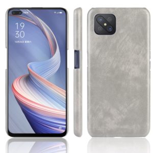 For OPPO A92s Shockproof Litchi Texture PC + PU Case(Gray) (OEM)