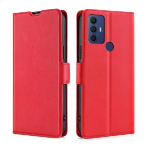 For TCL 305 / 30 SE / 306 & Sharp Aquos V6 / V6 Plus Ultra-thin Voltage Side Buckle PU + TPU Leather Phone Case(Red) (OEM)
