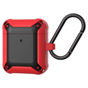 Wireless Earphones Shockproof Bumblebee Armor Silicone Protective Case For AirPods 1 / 2(Red+Black) (OEM)