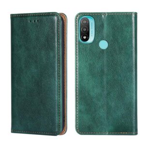 For Motorola Moto E20 Gloss Oil Solid Color Magnetic Leather Phone Case(Green) (OEM)