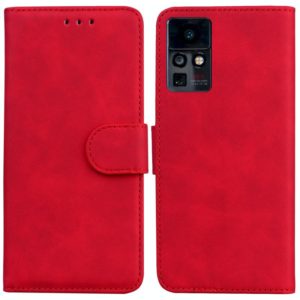 For Infinix Zero X / X Pro Skin Feel Pure Color Flip Leather Phone Case(Red) (OEM)