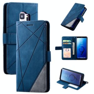 For Samsung Galaxy S9 Skin Feel Splicing Horizontal Flip Leather Case with Holder & Card Slots & Wallet & Photo Frame(Blue) (OEM)