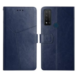For TCL 20 R 5G Y Stitching Horizontal Flip Leather Phone Case(Blue) (OEM)