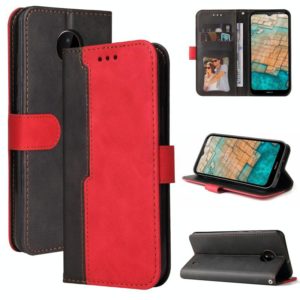 For Nokia C10 / C20 Business Stitching-Color Horizontal Flip PU Leather Case with Holder & Card Slots & Photo Frame(Red) (OEM)