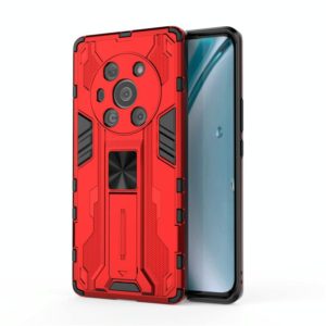 For Honor Magic3 Leather Version Supersonic PC + TPU Shock-proof Protective Case with Holder(Red) (OEM)