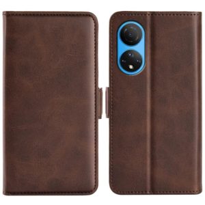 For Honor X7 Dual-side Magnetic Buckle Leather Phone Case(Brown) (OEM)