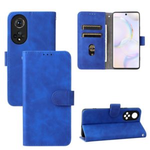 For Honor 50 Solid Color Skin Feel Magnetic Buckle Horizontal Flip PU Phone Case(Blue) (OEM)