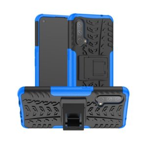 For OnePlus Nord CE 5G Tire Texture Shockproof TPU+PC Protective Case with Holder(Blue) (OEM)