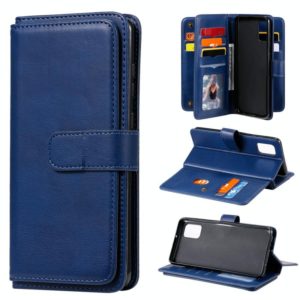For Samsung Galaxy A31 / A315 Multifunctional Magnetic Copper Buckle Horizontal Flip Solid Color Leather Case with 10 Card Slots & Wallet & Holder & Photo Frame(Dark Blue) (OEM)