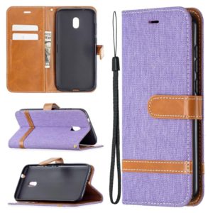 For Nokia C1 Plus Color Matching Denim Texture Horizontal Flip Leather Case with Holder & Card Slots & Wallet & Lanyard(Purple) (OEM)