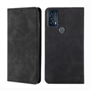 For TCL 20B-6159K Skin Feel Magnetic Horizontal Flip Leather Phone Case(Black) (OEM)