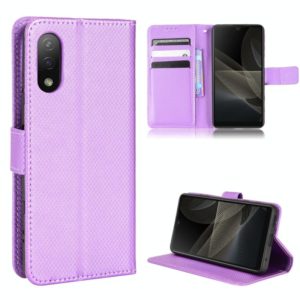 For Sony Xperia ACE II / SO-41B Diamond Texture Leather Phone Case(Purple) (OEM)