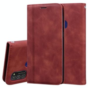 For Samsung Galaxy M21 Frosted Business Magnetic Horizontal Flip PU Leather Case with Holder & Card Slot & Lanyard(Brown) (OEM)