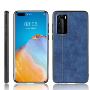 For Huawei P40 Pro Shockproof Sewing Cow Pattern Skin PC + PU + TPU Case(Blue) (OEM)