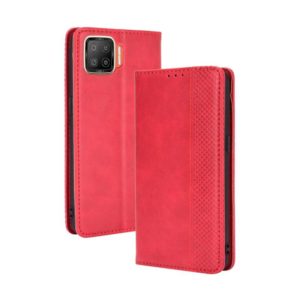 For OPPO F17 / A73 2020 Magnetic Buckle Retro Crazy Horse Texture Horizontal Flip Leather Case with Holder & Card Slots & Photo Frame(Red) (OEM)