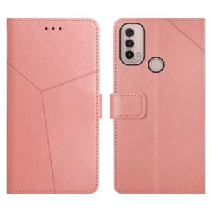For Motorola Moto E40 Y Stitching Horizontal Flip Leather Phone Case(Rose Gold) (OEM)