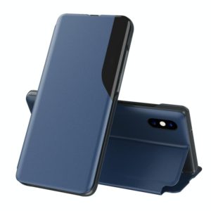 For iPhone X / XS Attraction Flip Holder Leather Phone Case(Blue) (OEM)