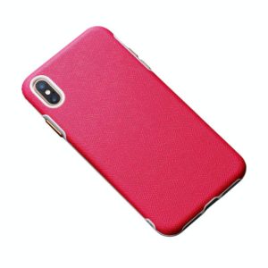 For iPhone XS Max Business Cross Texture PC Protective Case(Rose Red) (OEM)