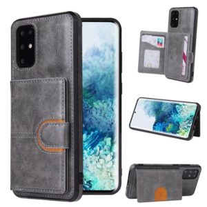 For Huawei P40 PU + TPU + PC Shockproof Back Cover Case with Card Slot & Holder(Grey) (OEM)