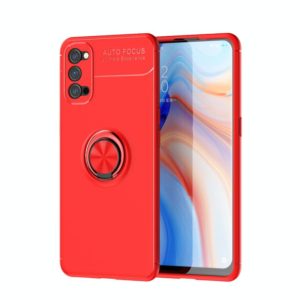 For OPPO Reno4 Lenuo Shockproof TPU Protective Case with Invisible Holder(Red) (lenuo) (OEM)