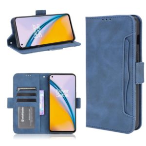 For OnePlus Nord 2 5G Skin Feel Calf Pattern Horizontal Flip Leather Case with Holder & Card Slots & Photo Frame(Blue) (OEM)