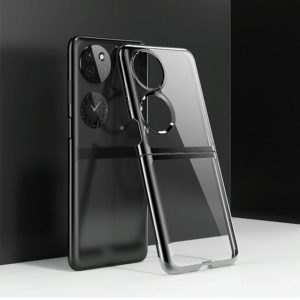 For Huawei P50 Pocket Electroplated Transparent Phone Case(Black) (OEM)