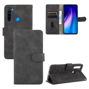 For Xiaomi Redmi Note 8 Solid Color Skin Feel Magnetic Buckle Horizontal Flip Calf Texture PU Leather Case with Holder & Card Slots & Wallet(Black) (OEM)