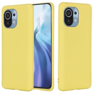 For Xiaomi Mi 11 5G Pure Color Liquid Silicone Shockproof Full Coverage Case(Yellow) (OEM)