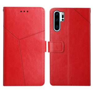 For Huawei P30 Pro Y Stitching Horizontal Flip Leather Phone Case with Holder & Card Slots & Wallet & Photo Frame(Red) (OEM)