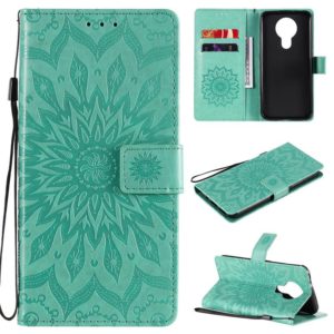 For Nokia 3.4 Sun Embossing Pattern Horizontal Flip Leather Case with Card Slot & Holder & Wallet & Lanyard(Green) (OEM)
