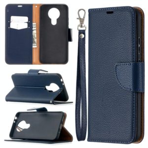 For Nokia 3.4 Litchi Texture Pure Color Horizontal Flip Leather Case with Holder & Card Slots & Wallet & Lanyard(Dark Blue) (OEM)