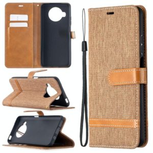 For Xiaomi Mi 10T Lite 5G Color Matching Denim Texture Leather Case with Holder & Card Slots & Wallet & Lanyard(Brown) (OEM)