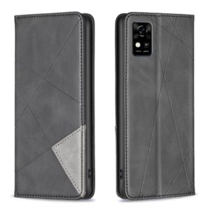 For ZTE Blade A31 Prismatic Invisible Magnetic Leather Phone Case(Black) (OEM)
